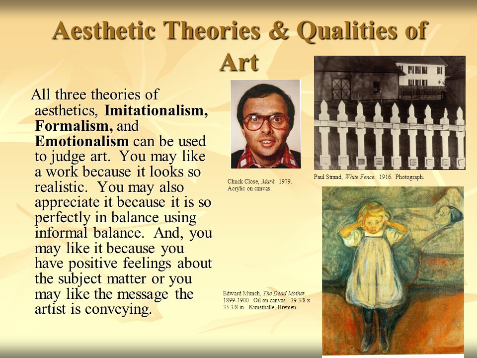 Aesthetic Theories & Qualities of Art