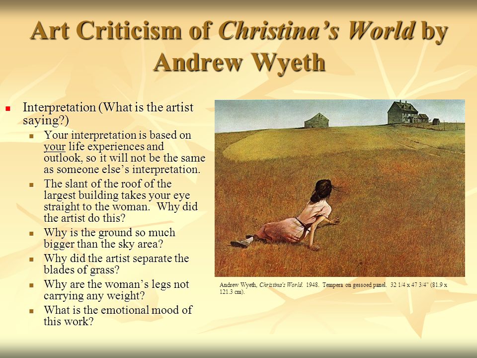 Art Criticism of Christina’s World by Andrew Wyeth