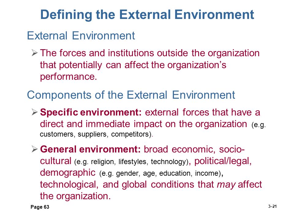 Defining the External Environment