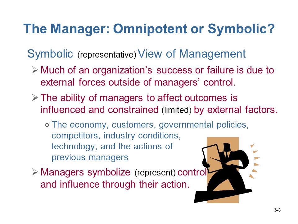 The Manager: Omnipotent or Symbolic