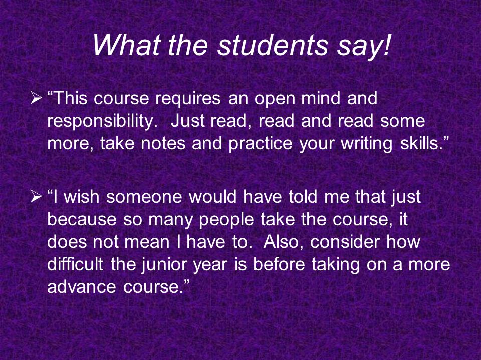 What the students say!