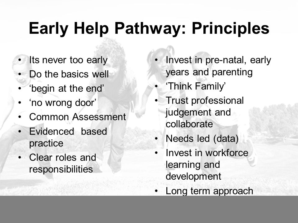 Early Help Pathway: Principles