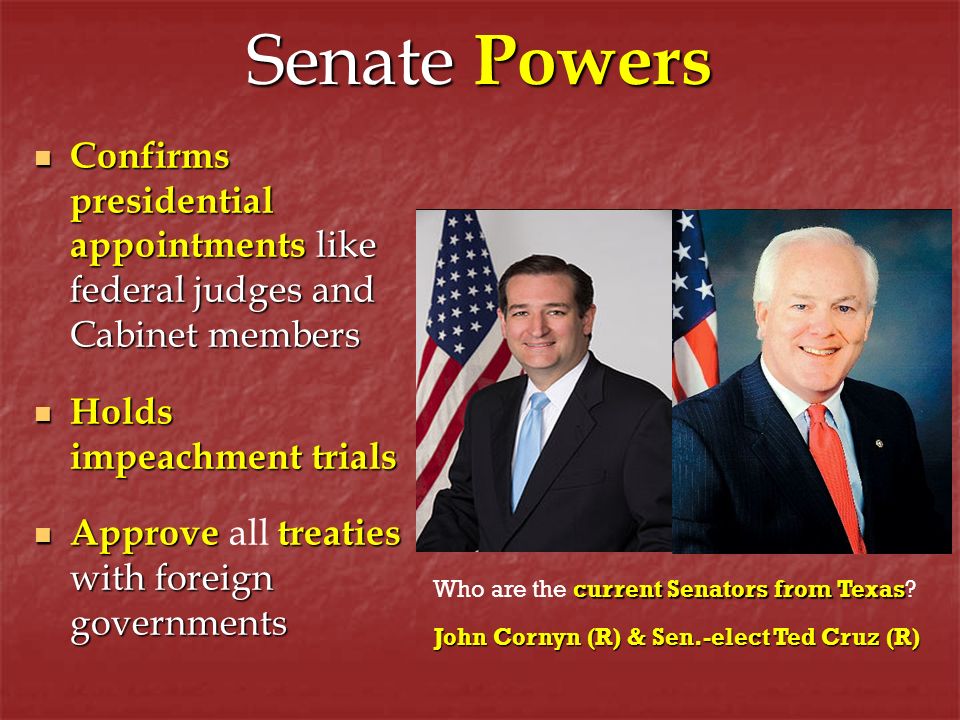 John Cornyn (R) & Sen.-elect Ted Cruz (R)