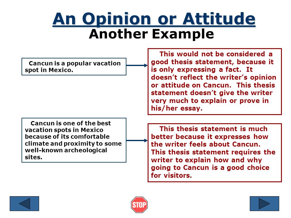 An Opinion or Attitude Another Example