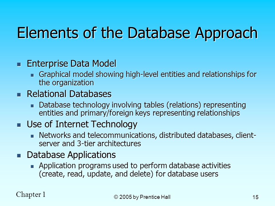 Elements of the Database Approach