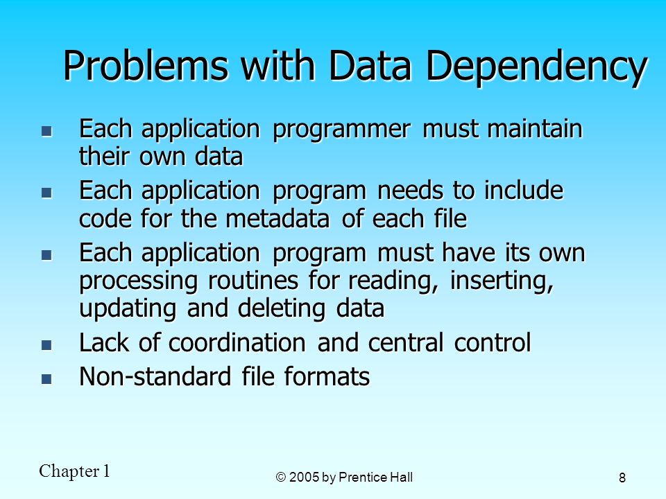 Problems with Data Dependency