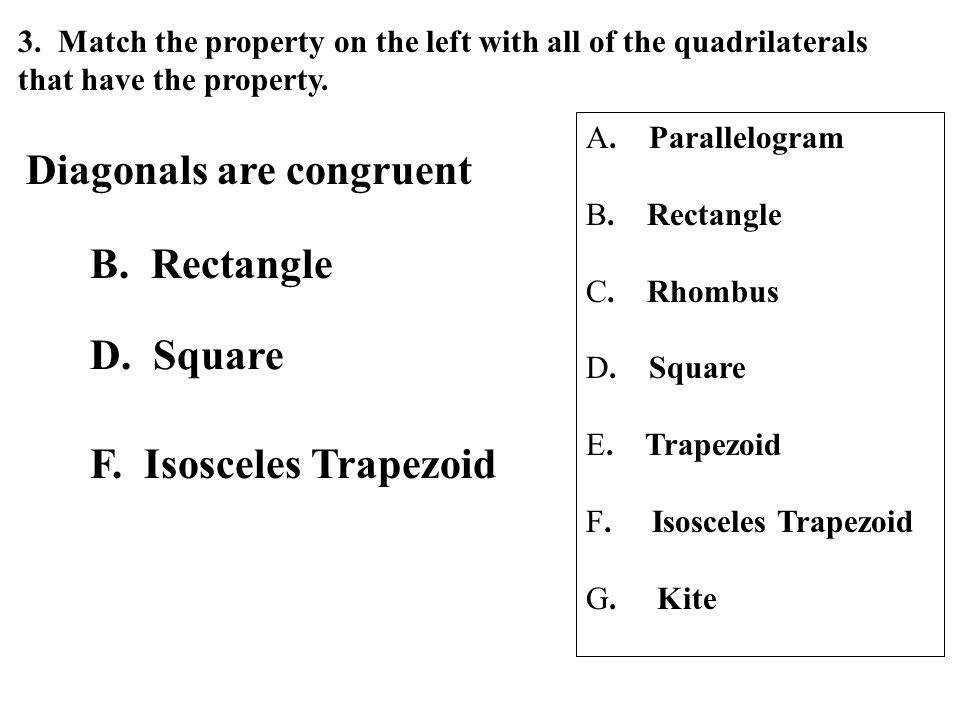Diagonals are congruent