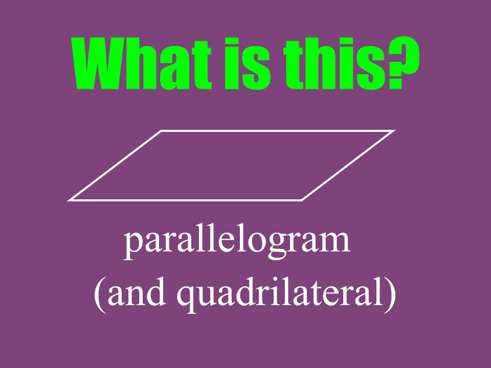 What is this parallelogram (and quadrilateral)