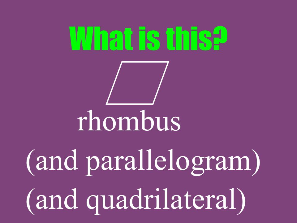 What is this rhombus (and parallelogram) (and quadrilateral)