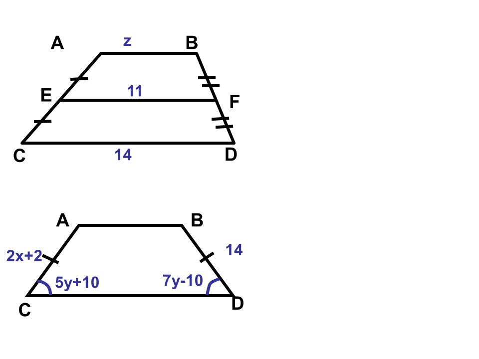 A B C D z E F A B C D 14 2x+2 5y+10 7y-10