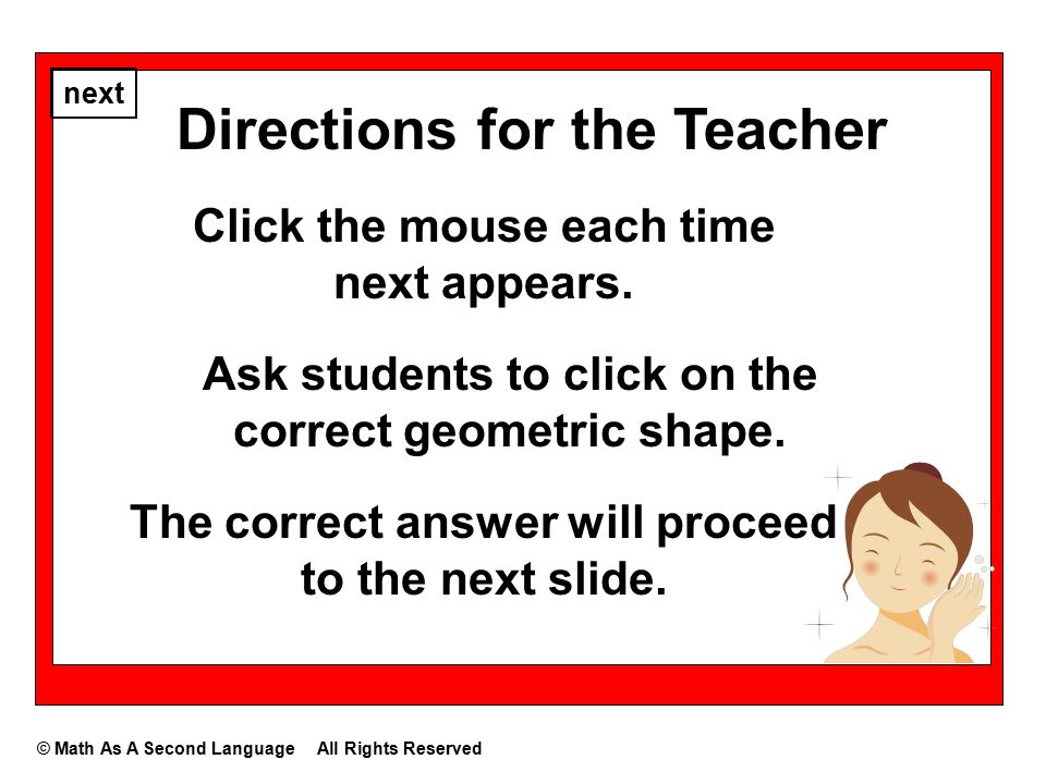 Directions for the Teacher