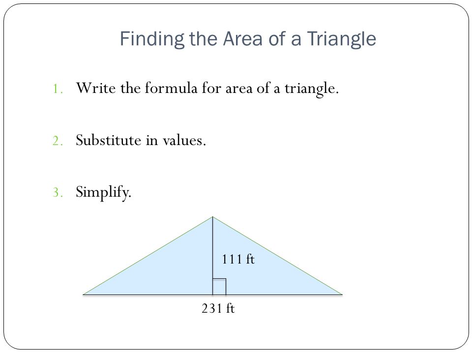 Finding the Area of a Triangle