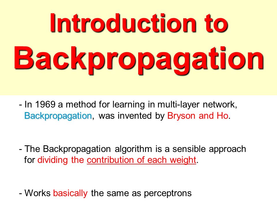 Introduction to Backpropagation