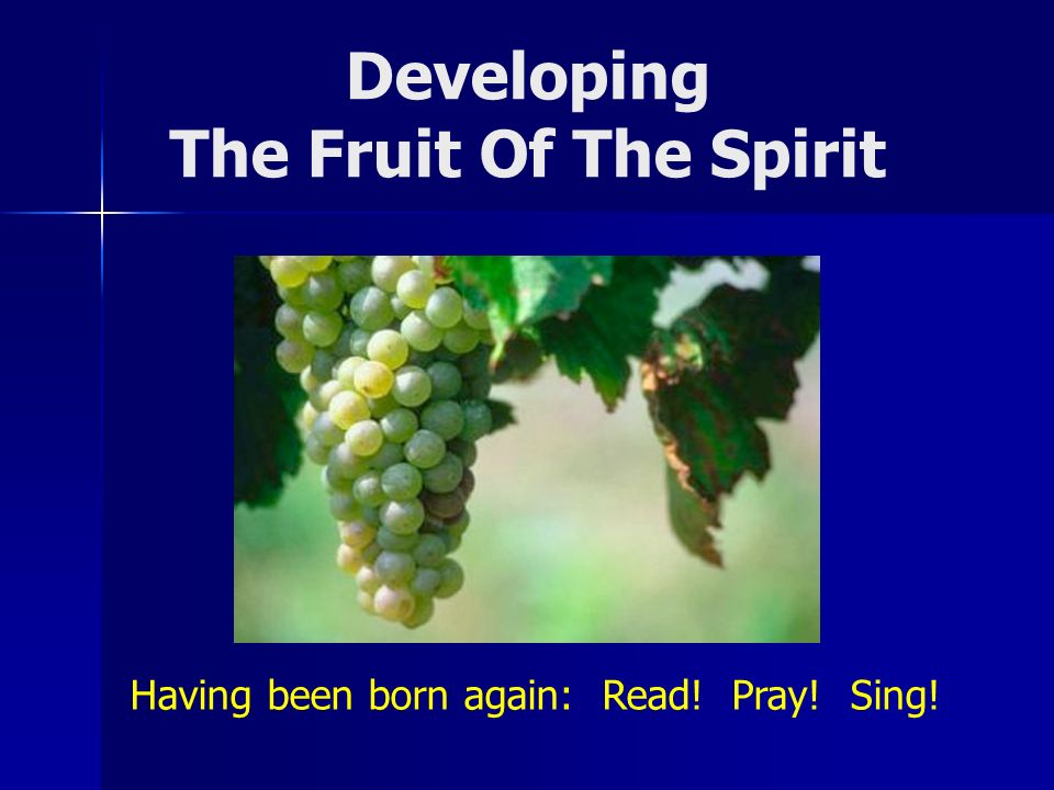 Developing The Fruit Of The Spirit