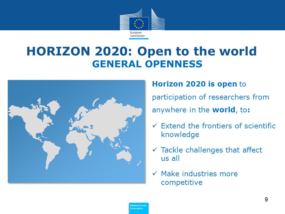 HORIZON 2020: Open to the world GENERAL OPENNESS