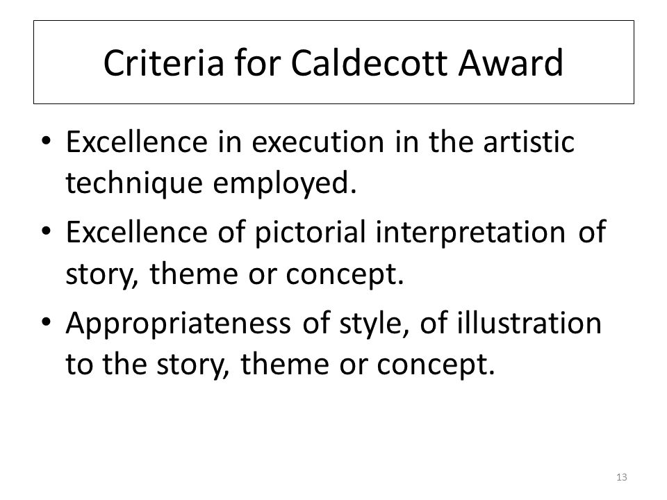 Criteria for Caldecott Award