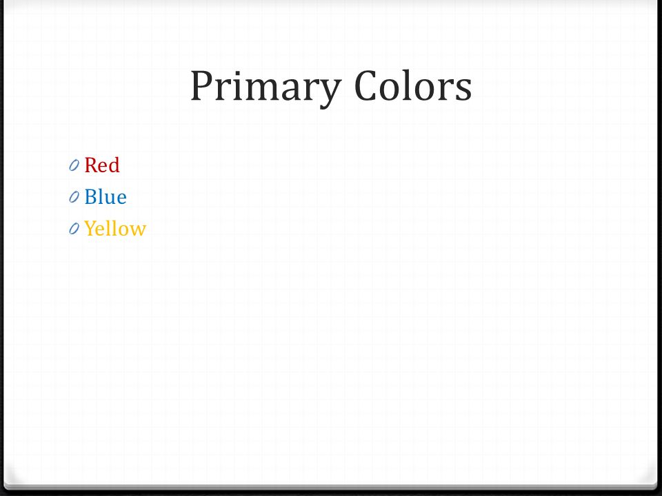 Primary Colors Red Blue Yellow
