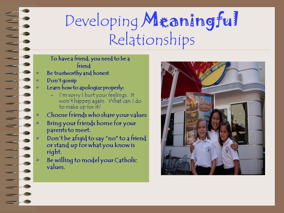 Developing Meaningful Relationships