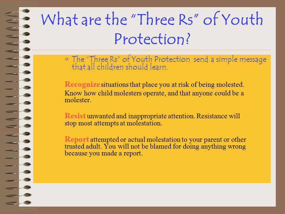What are the Three Rs of Youth Protection