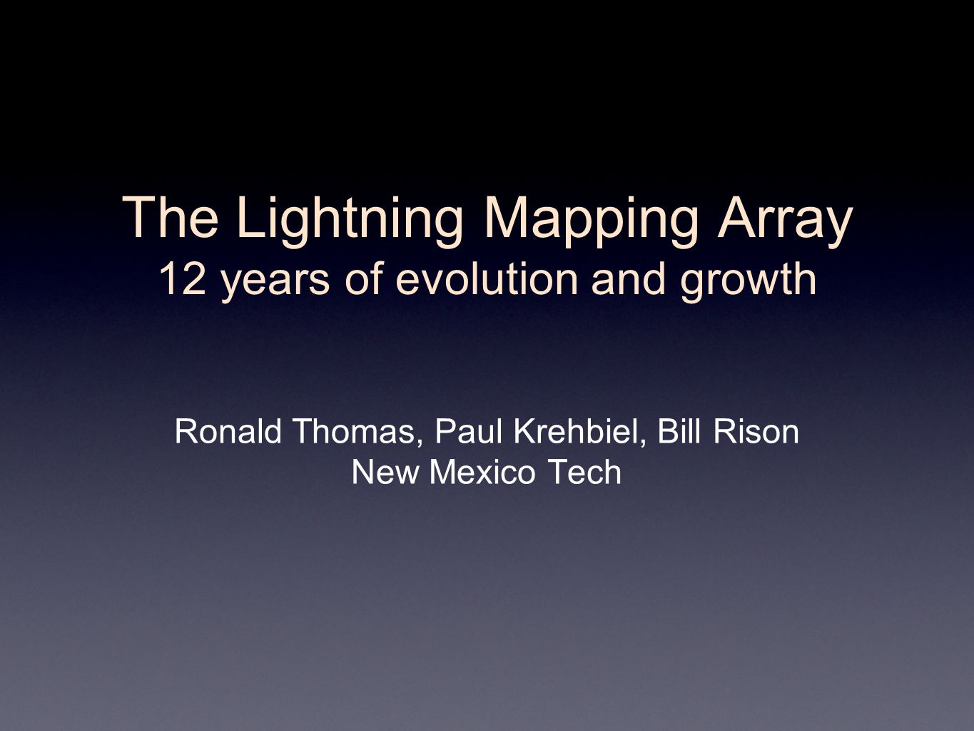 The Lightning Mapping Array 12 Years Of Evolution And Growth Ppt