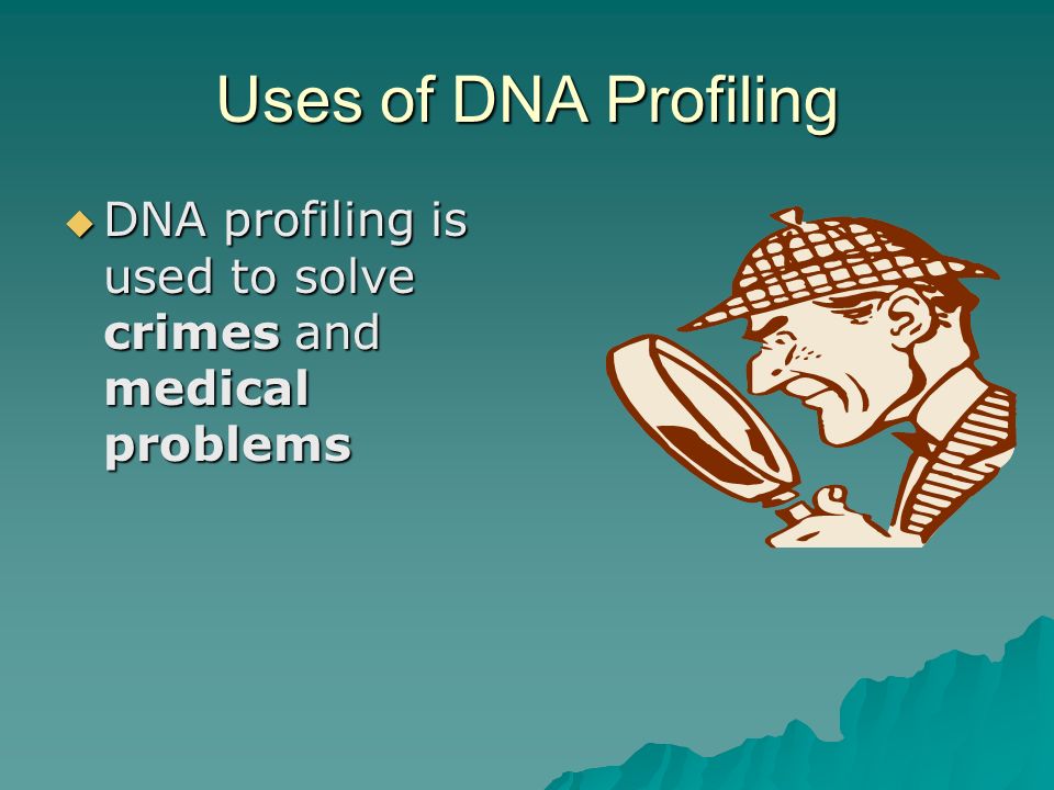 Uses of DNA Profiling DNA profiling is used to solve crimes and medical problems