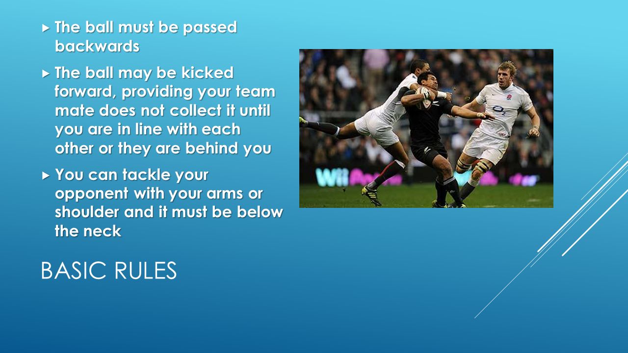 Basic rules The ball must be passed backwards