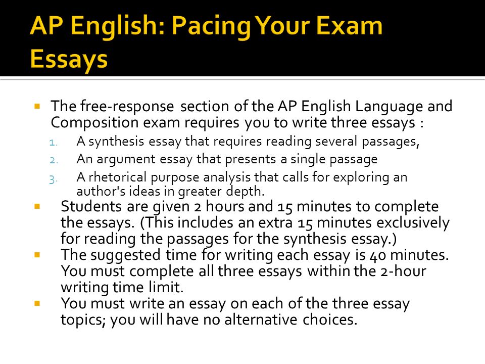 AP English: Pacing Your Exam Essays