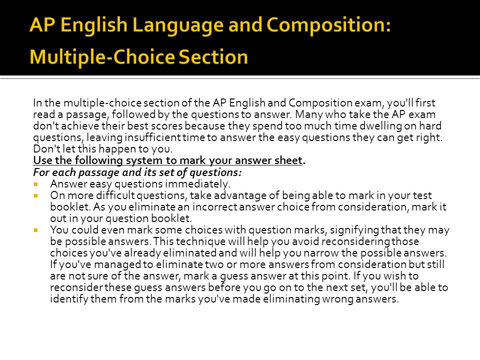 AP English Language and Composition: Multiple-Choice Section