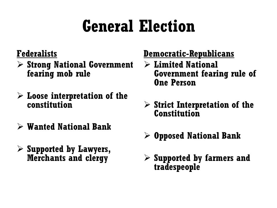 General Election Federalists