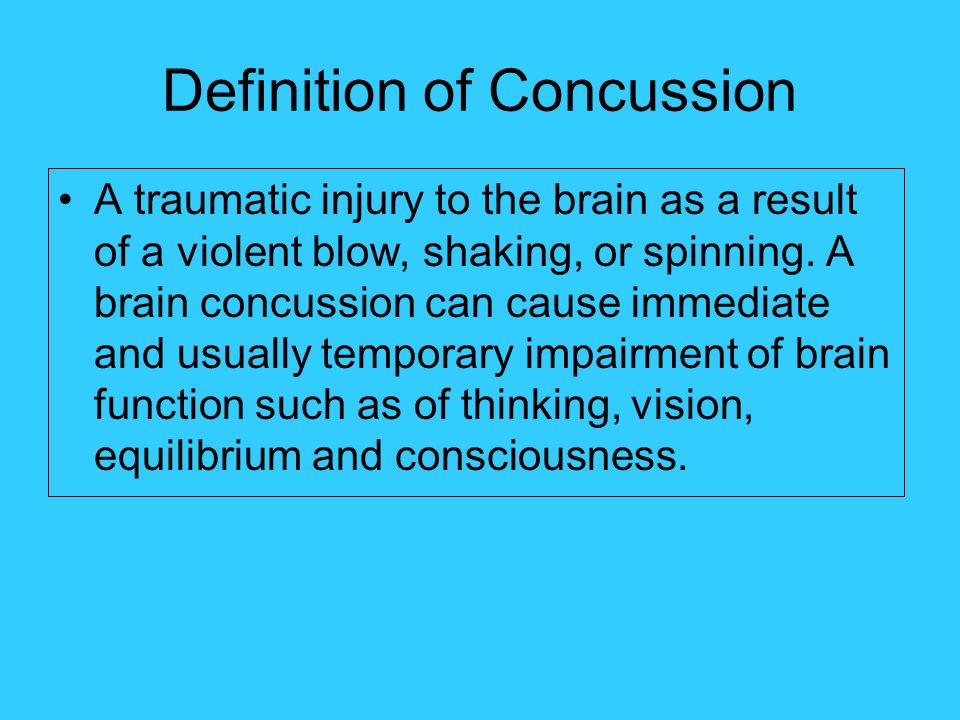 Definition of Concussion