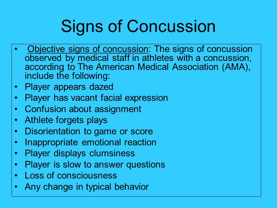 Signs of Concussion