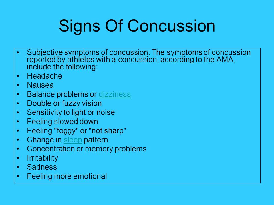 Signs Of Concussion