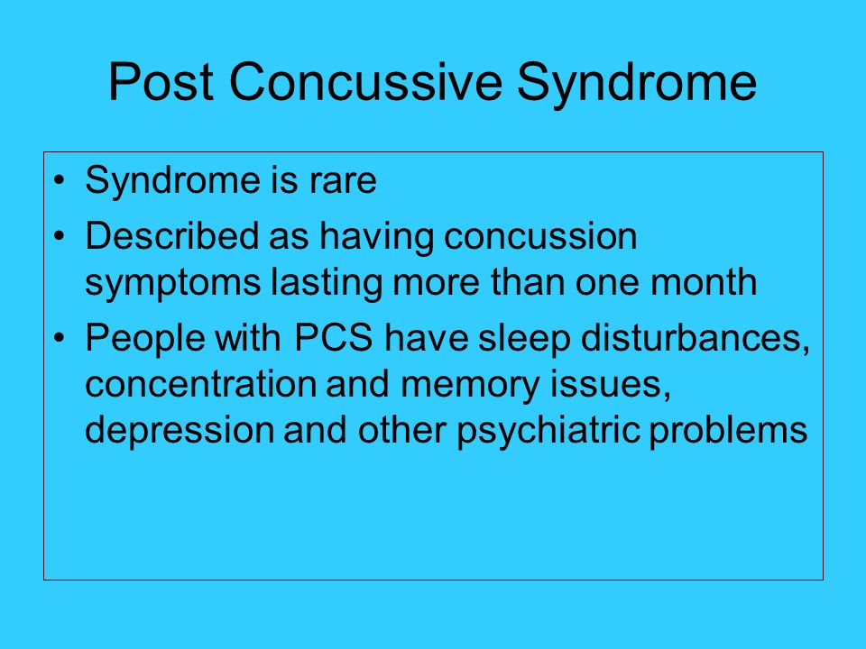 Post Concussive Syndrome