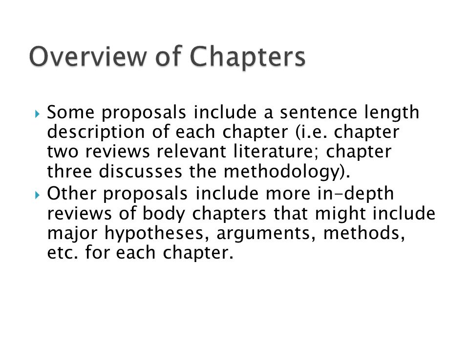 Overview of Chapters