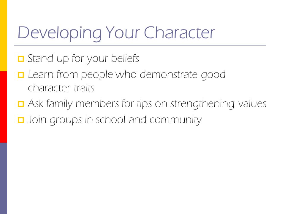 Developing Your Character