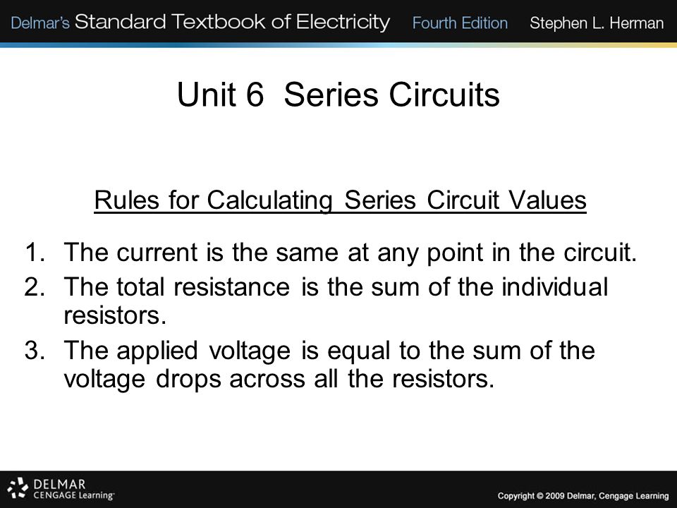 Rules for Calculating Series Circuit Values