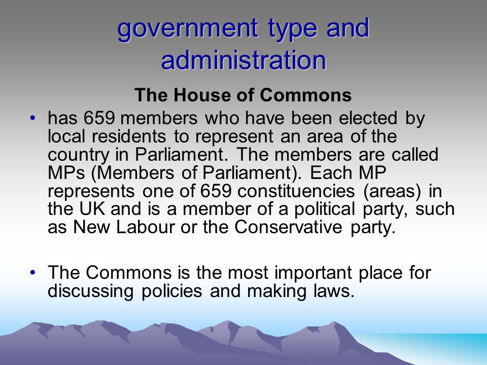 government type and administration