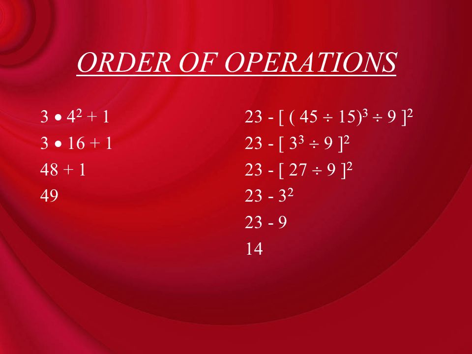 ORDER OF OPERATIONS 3  