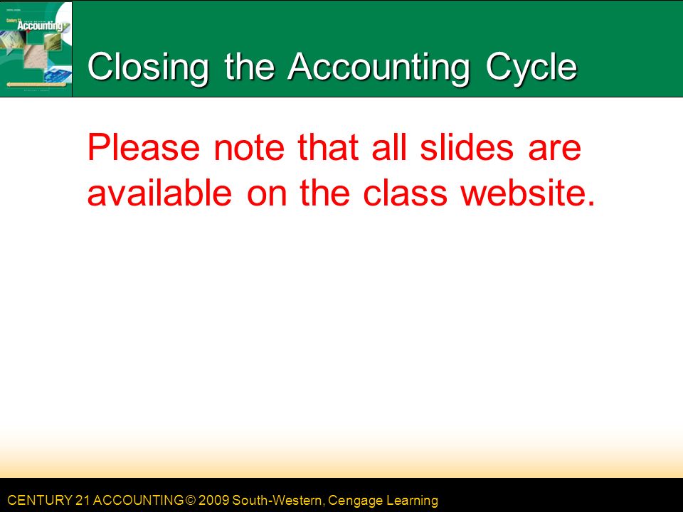Closing the Accounting Cycle