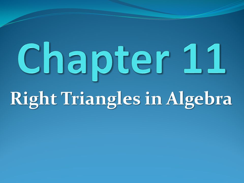 Right Triangles in Algebra