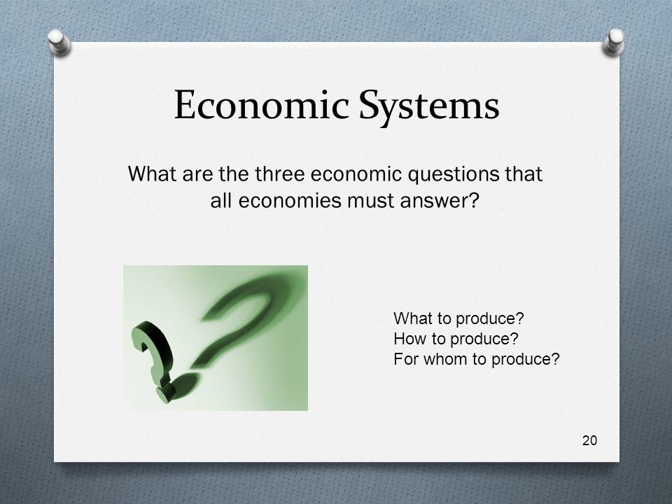 What are the three economic questions that all economies must answer