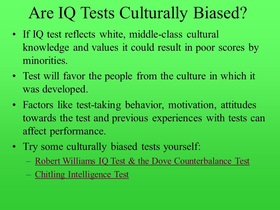 Are IQ Tests Culturally Biased