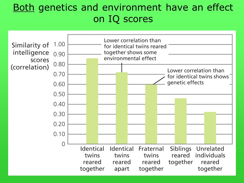 Both genetics and environment have an effect on IQ scores