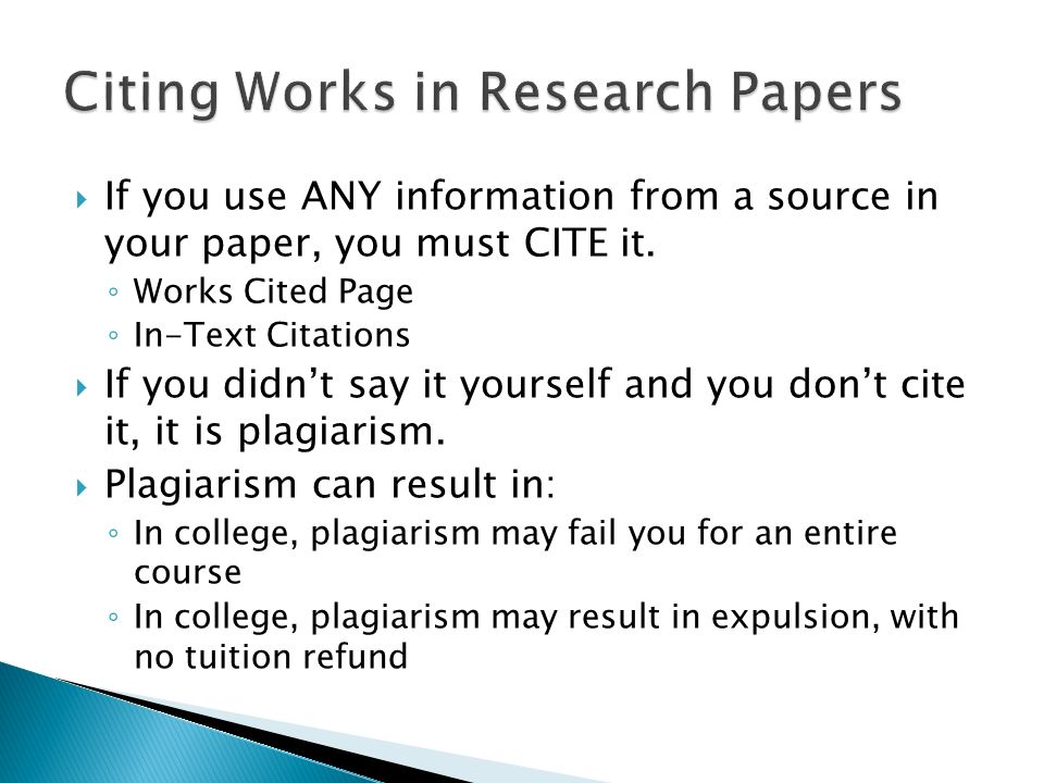 Citing Works in Research Papers