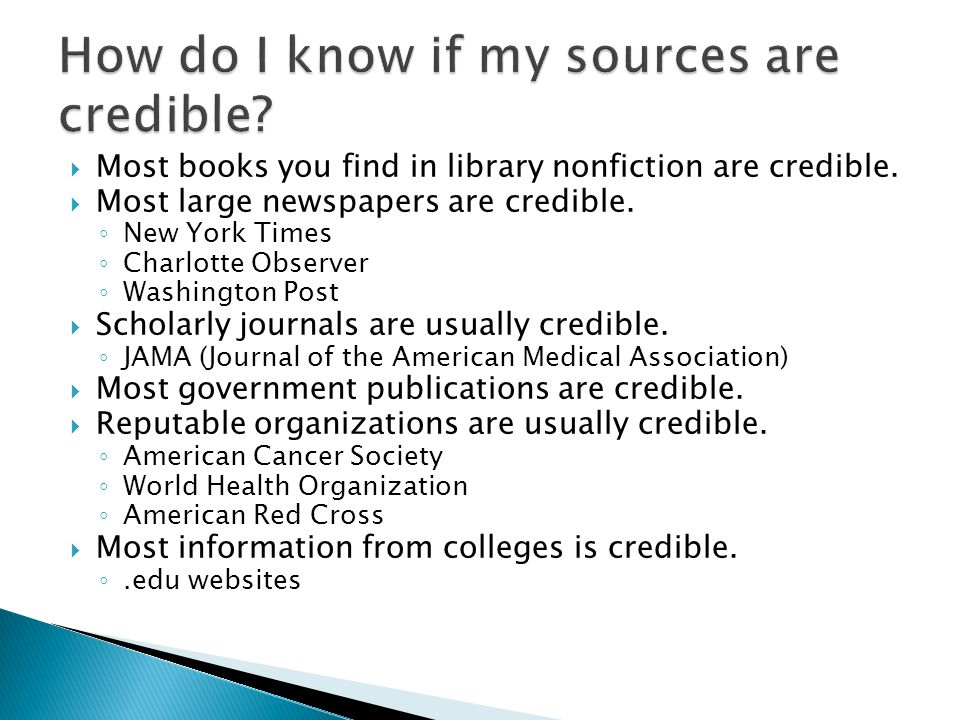 How do I know if my sources are credible