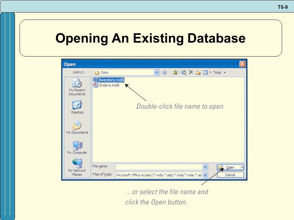 Opening An Existing Database