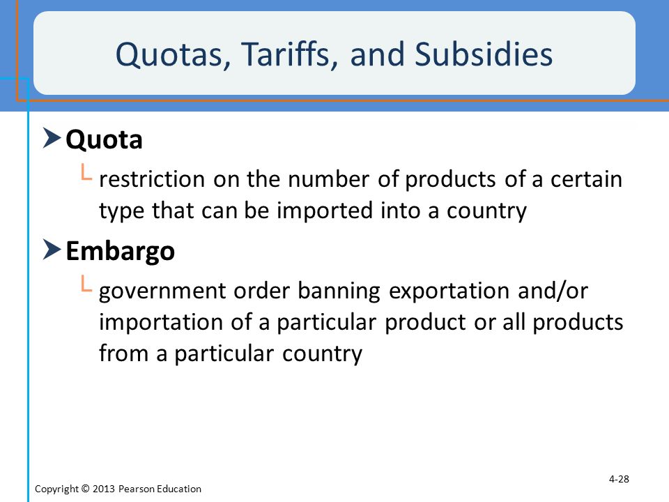 Quotas, Tariffs, and Subsidies