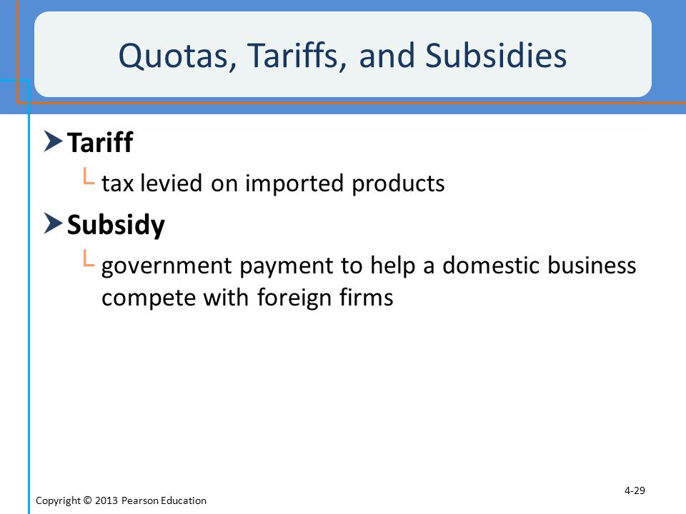 Quotas, Tariffs, and Subsidies