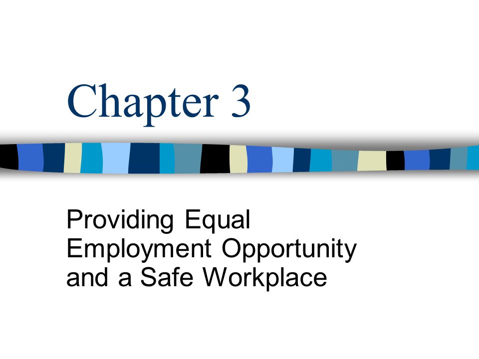 Providing Equal Employment Opportunity and a Safe Workplace