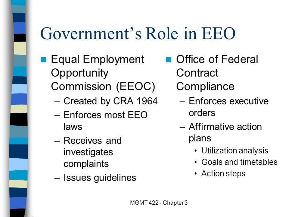 Government’s Role in EEO